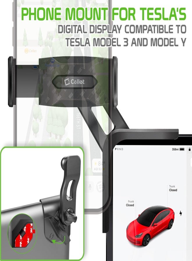 Cellet Tesla Model Y & Model 3 Phone Mount, Phone Holder Compatible for Tesla Model 3 & Tesla Y (PH231) - Image 2